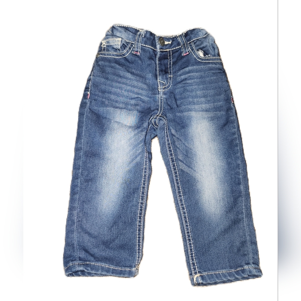 💓 3/$15 Lee Girl's 4T Cuffed Crop Adjustable Waist Blue Jeans